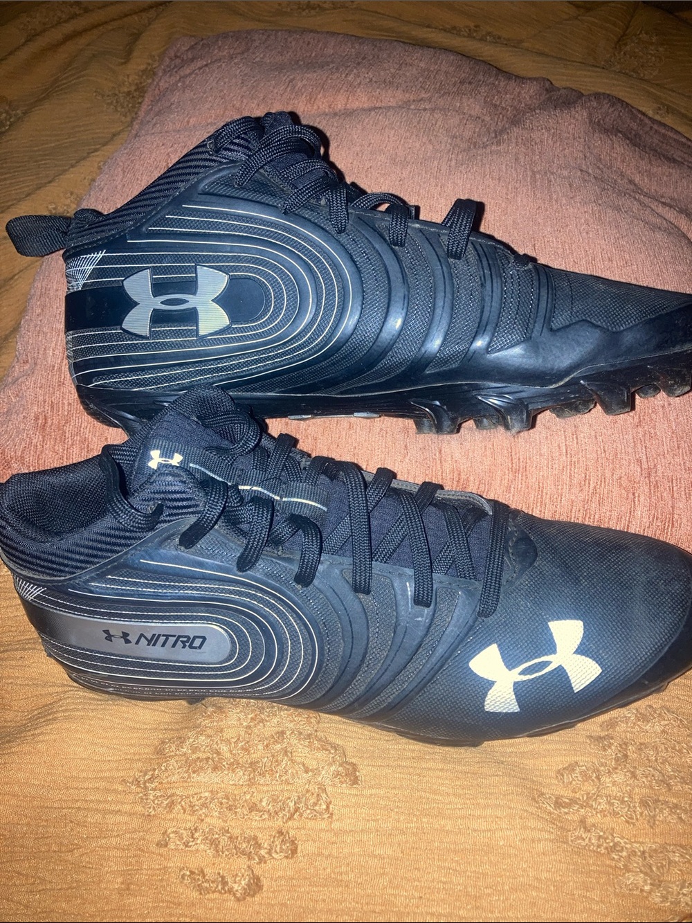 Under Armour Black and White Nitro Football Cleats